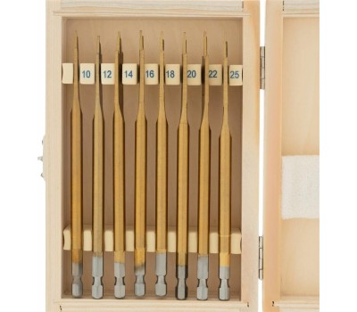 Набор сверл MATRIX Набор сверл перовых по дереву, 10-12-14-16-18-20-22-25 мм, 8 шт, деревянный кейс 70441