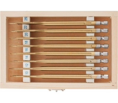 Набор сверл MATRIX Набор сверл перовых по дереву, 10-12-14-16-18-20-22-25 мм, 8 шт, деревянный кейс 70441