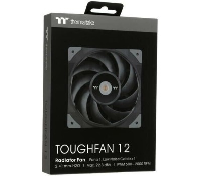 THERMALTAKE Вентилятор Toughfan 12 120мм, 4-pin, 2000об/мин, 19.2 - 22.3 дБ, черный, Ret [cl-f117-pl12bl-a]