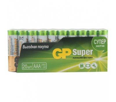 Батарейки GP AAA Батарейка Super Alkaline 24AA21-2CRSWC20, 20 шт