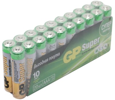 Батарейки GP AAA Батарейка Super Alkaline 24AA21-2CRSWC20, 20 шт