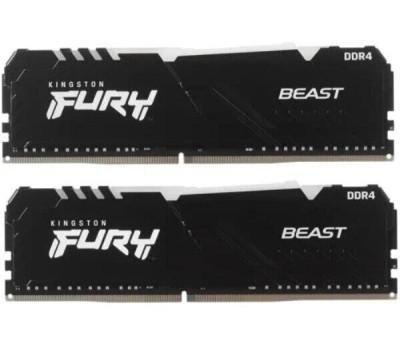 KINGSTON Модуль памяти 32GB FURY Beast RGB KF432C16BB2AK2/32 DDR4 3200 DIMM Gaming Memory Non-ECC, CL16, 1.35V, Kit (2*16GB), RTL