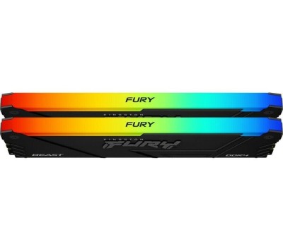 KINGSTON Модуль памяти 32GB FURY Beast RGB KF432C16BB2AK2/32 DDR4 3200 DIMM Gaming Memory Non-ECC, CL16, 1.35V, Kit (2*16GB), RTL