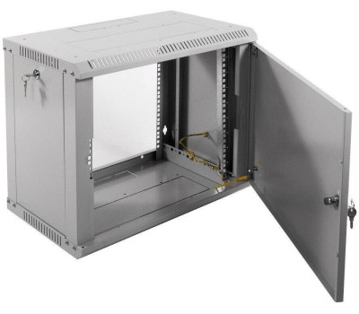 ЦМО Шкаф коммутационный ШРН-Эконом ШРН-Э-9.500.1-9005 настенный, металлическая передняя дверь, 9U, 600x480x520 мм