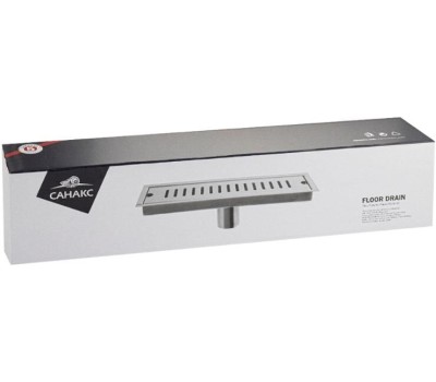 САНАКС - Трап линейный 500 х 100 мм, вертикальный выпуск с гидрозатвором, с верхним бортиком, из нержавеющей стали марки SUS 304, цвет ЧЁРНЫЙ. 00048-B