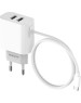 АККУМУЛЯТОРЫ И ЗАРЯДНЫЕ УСТРОЙСТВА MAXVI CHL-242T 2.4A, with Type-C cable, 2хUSB, цвет: белый