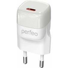Сетевое зарядное устройство PERFEO (I4651) TYPE-C, GaN, 20W, белый