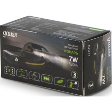 GAUSS Фонарь налобный GFL411 черный 7Вт лам.:светодиод. встроенный аккумулятор (GF411)