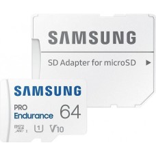 SAMSUNG Карта памяти microSDXC UHS-I U1 PRO Endurance 64 ГБ, 100 МБ/с, Class 10, MB-MJ64KA, 1 шт., переходник SD