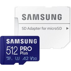 SAMSUNG SDXC 512GB PRO Plus Class 10, A2, V30, W130МБ/с, R180МБ/с, <MB-SD512S/APC>