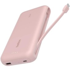 BELKIN Внешний аккумулятор BoostСharge Power Bank 20000mAh USB-A&USB-C 30W со встроенным кабелем USB-C. Цвет: розовый