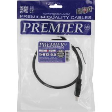 PREMIER Кабель аудио-видео 5-813 HDMI (m)/HDMI (m) 0.5м. феррит.кольца позолоч.конт. черный (5-813 0.5)