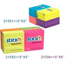 STICK`N Блок самоклеящийся бумажный 21332 76x76мм 100лист. 70г/м2 неон ассорти