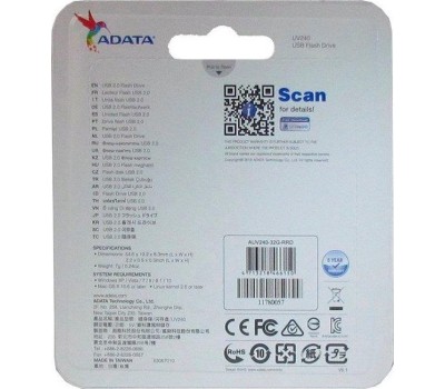 USB флеш A-DATA 32GB UV240 красный (AUV240-32G-RRD)