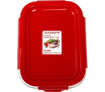 Посуда OURSSON CG1002S/RD контейнер стекл.1,04л.