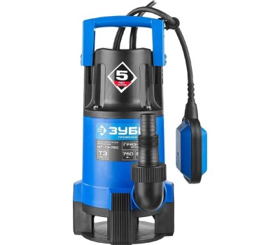 Дренажный насос ЗУБР НПГ-Т3-750 Насос погружной дренажный для грязной воды