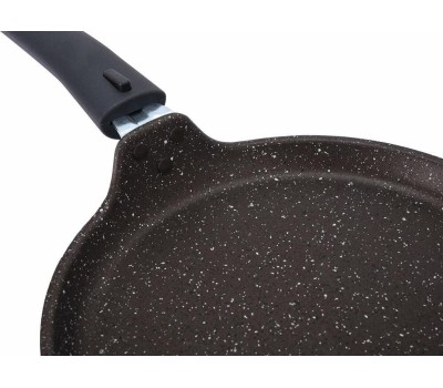 Сковорода KUKMARA сбмк220-1а а/пр литая блинная 22см съемн/руч Кофейный мрамор