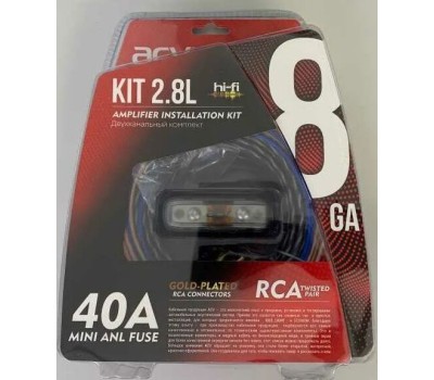 Комплект проводов ACV KIT 2.8SL (2-х кан усил-ля 8AWG/MINI ANL 40A)