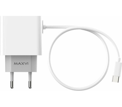 АККУМУЛЯТОРЫ И ЗАРЯДНЫЕ УСТРОЙСТВА MAXVI CHL-242T 2.4A, with Type-C cable, 2хUSB, цвет: белый