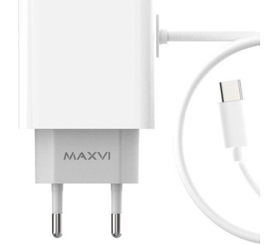 АККУМУЛЯТОРЫ И ЗАРЯДНЫЕ УСТРОЙСТВА MAXVI CHL-242T 2.4A, with Type-C cable, 2хUSB, цвет: белый