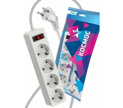 Сетевой фильтр КОСМОС FKsm1.5m-4g(W) белый