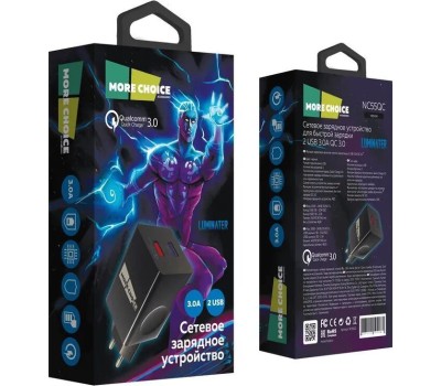 СЗУ MORE CHOICE (4627151195100) NC55QCm QC3.0 Black