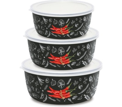 Набор мисок APPETITE 1DM47PL Chilli мисок эмал 3пр пласт/кр
