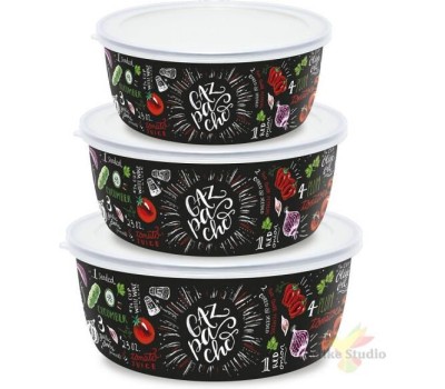 Набор мисок APPETITE 1DM47PL Chilli мисок эмал 3пр пласт/кр