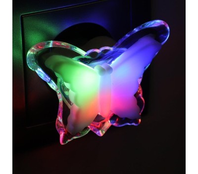 Ночник CAMELION (15377) NL-259 бабочка RGB (LED ночник с выкл, 220V)