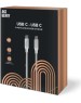 Дата-кабель USB C - USB C AKSBERRY (6900288580017) X161 Spring USB C - USB C, support 20V/5A, 100W, 1м в металлической оплетке, серебристый