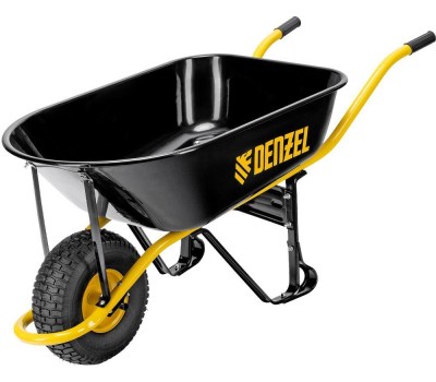Тачка строительная DENZEL Тачка строительная, усиленная, объем 130 л, 230 кг, колесо 15х6.00-6 689965