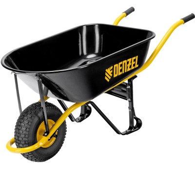 Тачка строительная DENZEL Тачка строительная, усиленная, объем 130 л, 230 кг, колесо 15х6.00-6 689965