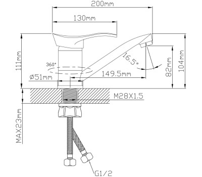 Смеситель OASIS L3019MG_Del для раковины