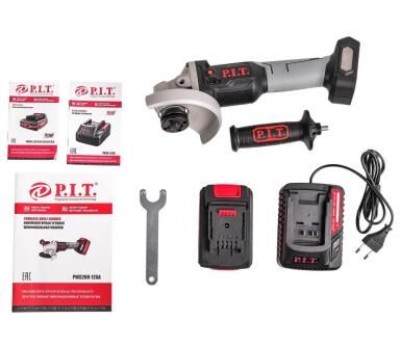 Углошлифовальная машина аккумуляторная P.I.T. Шлифмашина угловая аккум. бесщёточная PWS20H-125A/1 (20В, 125мм, 7000об/мин, 1 акб, ЗУ, кейс)