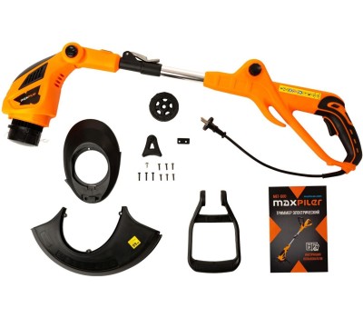 Триммер садовый электрический MAXPILER Триммер электрич. MET-600 (600Вт, 10000 об/мин, Ø300 мм, D-обр. рукоятка, телескоп. штанга)