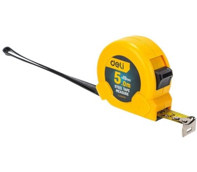 DELI Рулетка DL281025 10м*25мм, метрическая, клипса, ремешок