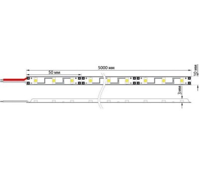 Лента светодиодная LAMPER Лента светодиодная 12В, SMD5050, 14,4Вт/м, 60 LED/м, желтый, 10мм, 5м, IP65
