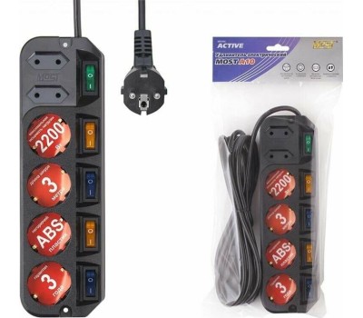 MOST Сетевой удлинитель A10, 3м, черный [ a10-ч 3м]