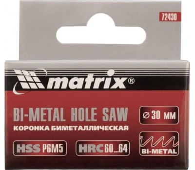 Коронка MATRIX Коронка Bimetal, 30 мм 72430