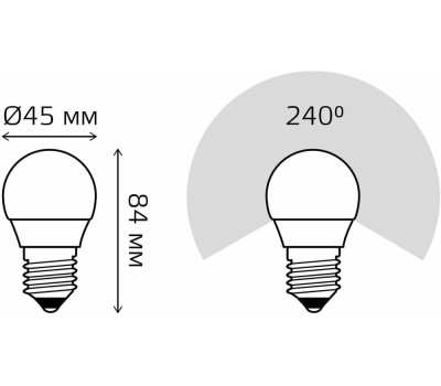 GAUSS Упаковка ламп LED E27, шар, 10Вт, 10 шт. [53210]