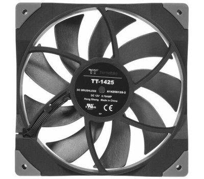 THERMALTAKE Вентилятор Toughfan 14 140мм, 4-pin, 2000об/мин, 25.2 - 33.2 дБ, черный, Ret [cl-f118-pl14bl-a]