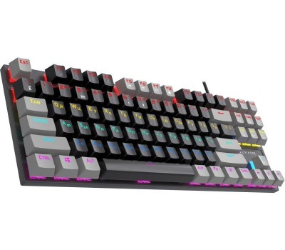 Клавиатура OKLICK Клавиатура K600X, проводная, USB, механическая, черный/серый