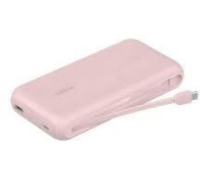 BELKIN Внешний аккумулятор BoostСharge Power Bank 20000mAh USB-A&USB-C 30W со встроенным кабелем USB-C. Цвет: розовый