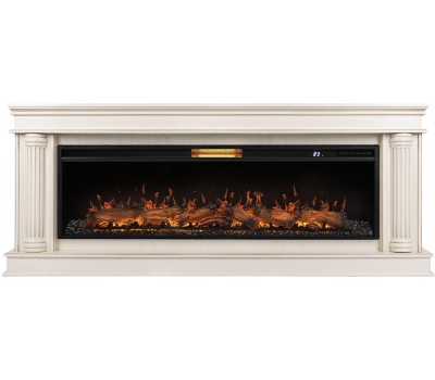 Камин электрический ROYAL THERMO Каминокомплект: Очаг Aurora RTFP/P-AR60LS, портал Olympia 60 сл. кость с зол. патиной