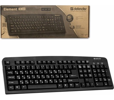 Клавиатура DEFENDER (45520) ELEMENT HB-520 PS/2 RU черный