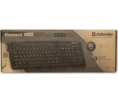 Клавиатура DEFENDER (45520) ELEMENT HB-520 PS/2 RU черный
