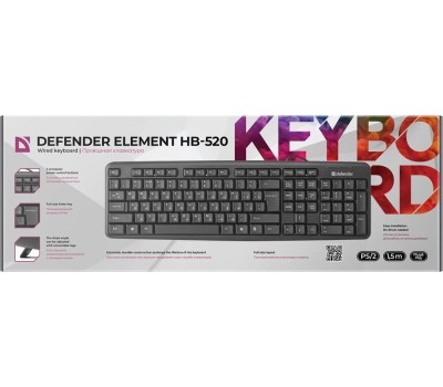 Клавиатура DEFENDER (45520) ELEMENT HB-520 PS/2 RU черный