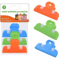 Н-р зажимов д/пакетов MULTIDOM Н-р зажимов д/пакетов mix 3 шт 6,5 см LF75-77