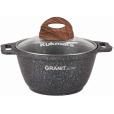 Кастрюля KUKMARA кгг12а а/пр литая 1,0л стекл/кр Granit ultra blue