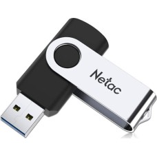 NETAC Флешка USB U505 16ГБ, USB3.0, черный и серебристый [nt03u505n-016g-30bk]